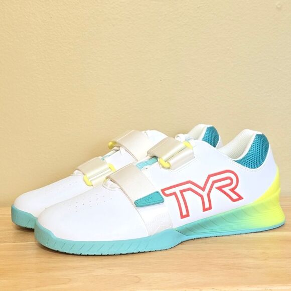 TYR L-1 Lifter Weightlifting Shoes White Turquoise Men\'s Size 10 Women\'s 11.5 main image 6